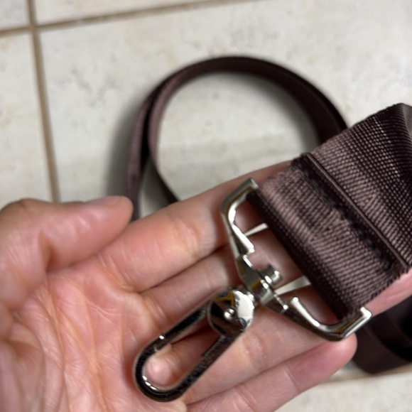 Brown with Silver Hardware - Men or Women’s Duffle Bag / Crossbody Bag Strap - Picture 3 of 4